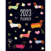 Dachshund Planner 2023: Funny Dog Monthly Agenda January-December Organizer (12 Months) Cute Puppy Scheduler with Flowers & Pretty Pink Hearts