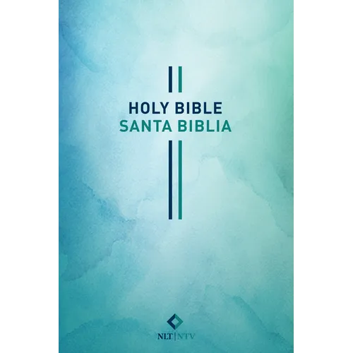 Bilingual Bible / Biblia Bilingüe Nlt/Ntv (Softcover, Blue Watercolor)
