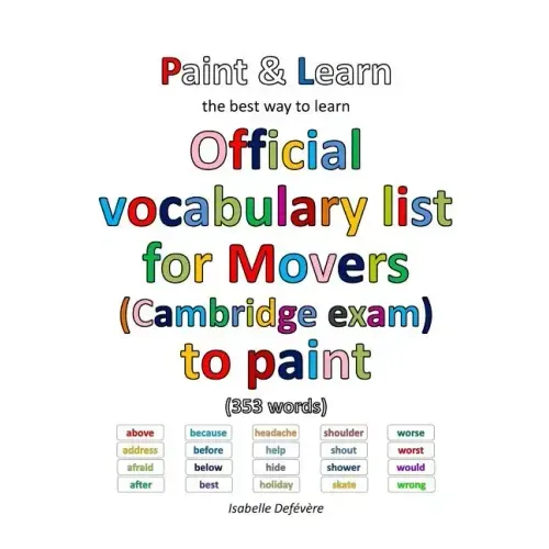 Official vocabulary list for Movers (Cambridge exam) to paint