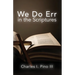 We Do Err in the Scriptures