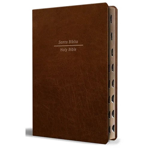 Biblia Bilingüe Reina Valera 1960 (Esv) Letra Grande Símil Piel Marrón Con Índice/ Bilingual Bible Rvr 1960 (Esv) Large Print Brown Leathersoft with T