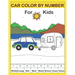 Car color by number for kids: color by number coloring book fok kids