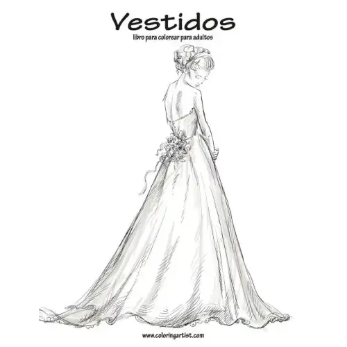 Vestidos libro para colorear para adultos 1