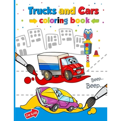 Trucks and cars coloring book