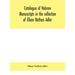 Catalogue of Hebrew manuscripts in the collection of Elkan Nathan Adler