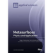 Metasurfaces: Physics and Applications