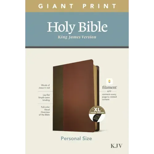 KJV Personal Size Giant Print Bible, Filament Enabled Edition (Leatherlike, Brown/Mahogany, Indexed)