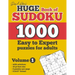 David Karn's Huge Book of Sudoku - 1000 Easy to Expert puzzles for adults, Volume 1: with solutions, 16 pt font size, 6 puzzles per page, 8.5x11" form