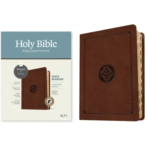 KJV Wide Margin Bible, Filament Enabled (Leatherlike, Dark Brown Medallion, Indexed, Red Letter)