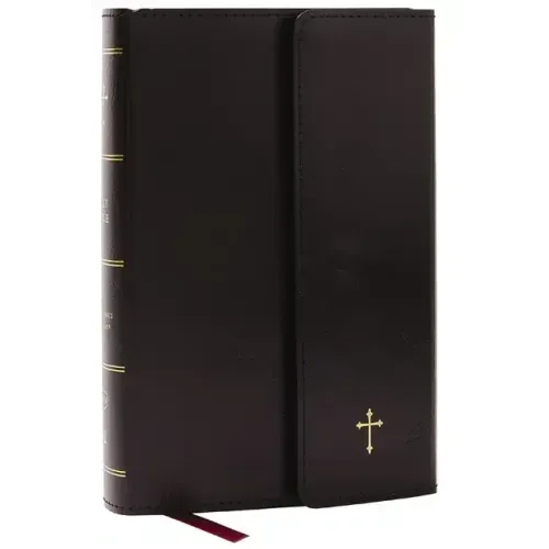NKJV Compact Paragraph-Style Bible W/ 43,000 Cross References, Black Leatherflex W/ Magnetic Flap, Red Letter, Comfort Print: Holy Bible, New King Jam