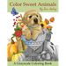 Color Sweet Animals: A Grayscale Coloring Book