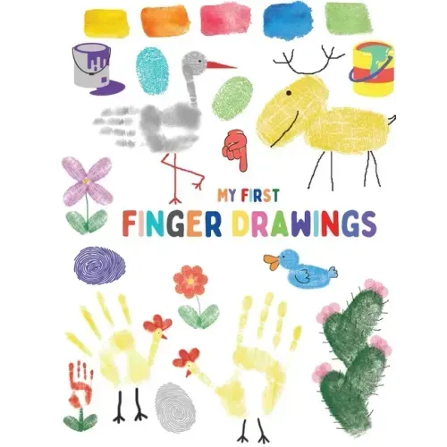 My first finger drawings: Cute animals finger painted, easy to draw for toddlers or small kids