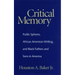 Critical Memory: Public Spheres, African American Writing, and Black Fathers and Sons in America