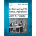 In Re Herbert W. Salus, Appellant.