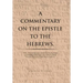 A Commentary on the Epistle to the Hebrews.: With a Verse by Verse Exegesis of the Greek Text for a Better Understanding of Theological Issues Confron