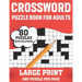 Crossword Puzzle Book For Adults: 80 Large Print Easy To Hard Level Crossword Puzzles With Solutions For Adults Seniors Men And Women Dad Mum As A Per