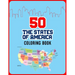 50 The States of America Coloring Book: 50 State Maps with Capitals and Symbols like Motto Bird Mammal Flower Insect Butterfly or Fruit Perfect Easy T