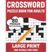 Crossword Puzzle Book For Adults: Large Print 80 Easy-To-Hard Crossword Puzzles Book For Adults Women Men Grandpa And Grandma For Brainstorming And En