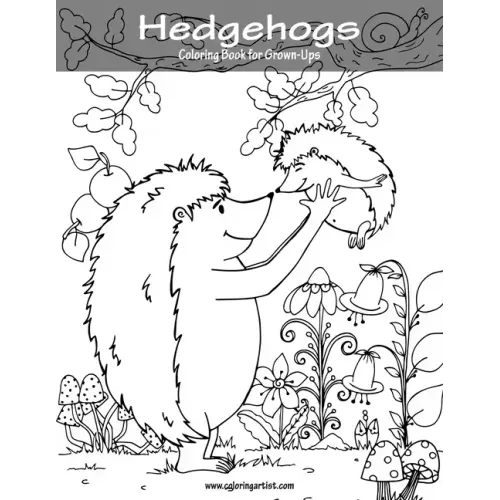 Hedgehogs Coloring Book for Grown-Ups 1
