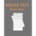 Phase Ten Score Sheets: Phase 10 Card Game Score Sheets