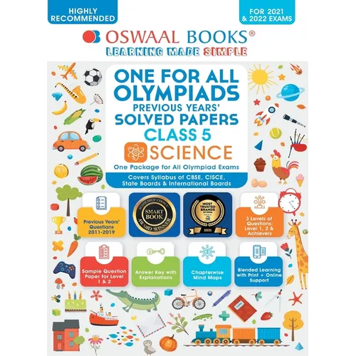 Oswaal One for All Olympiad Previous Years Solved Papers, Class-5 Science Book (For 2021-22 Exam)