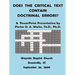 Does The Critical Text Contain Doctrinal Errors?