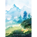 Watercolor Hillside - Dotted Bullet Journal: Medium A5 - 5.83X8.27