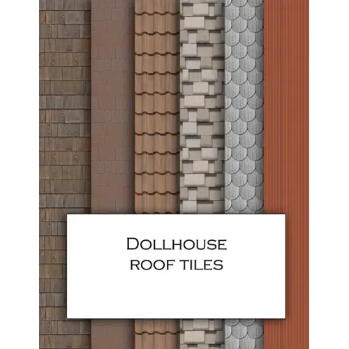 Dollhouse Roof Tiles: Roofing textured wallpaper for decorating doll's houses and model buildings. Beautiful sets of papers for your model making.
