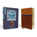 NIV Study Bible, Fully Revised Edition, Personal Size, Leathersoft, Brown/Blue, Red Letter, Comfort Print