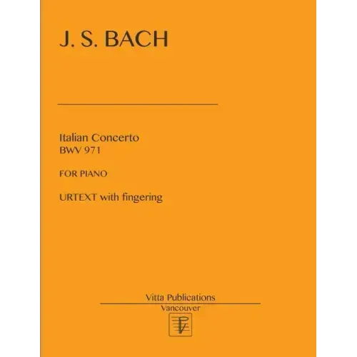 Italian Concerto: Urtext with fingering