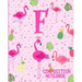 Composition Notebook F: Pink Flamingo Initial F Composition Wide Ruled Notebook