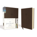 NIV, Journal the Word Bible, Imitation Leather, Brown, Red Letter Edition, Comfort Print: Reflect, Take Notes, or Create Art Next to Your Favorite Ver