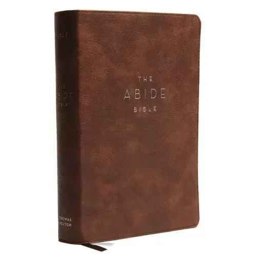 NKJV, Abide Bible, Leathersoft, Brown, Red Letter Edition, Comfort Print: Holy Bible, New King James Version