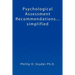 Psychological Assessment Recommendations...simplified