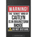 Caitlyn: Warning The Genius Mind Of Caitlyn Is In Brainstorm Mode - Caitlyn Name Custom Gift Planner Calendar Notebook Journal