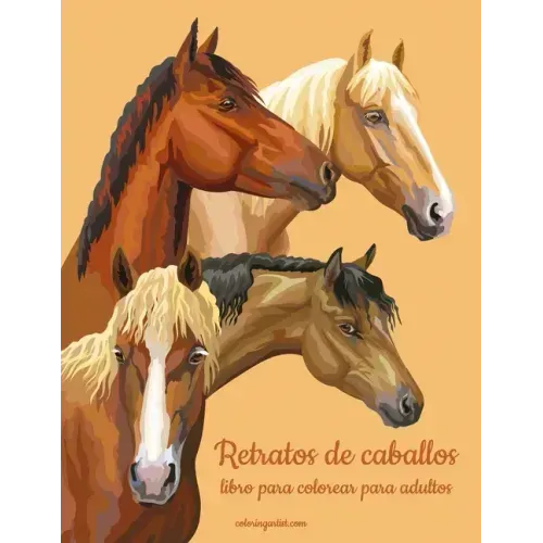 Retratos de caballos libro para colorear para adultos