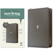 NLT Thinline Reference Zipper Bible, Filament Enabled (Leatherlike, Textured Cross Gray, Red Letter)