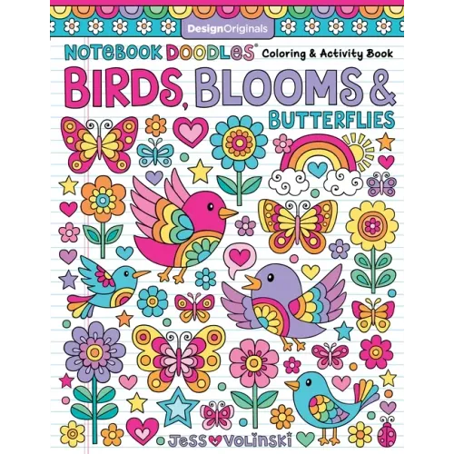 Notebook Doodles Birds, Blooms & Butterflies: Coloring & Activity Book
