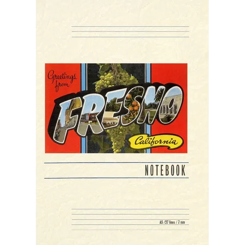 Vintage Lined Notebook Greetings from Fresno, California
