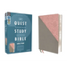 Niv, Quest Study Bible, Large Print, Leathersoft, Gray/Pink, Comfort Print: The Only Q and A Study Bible