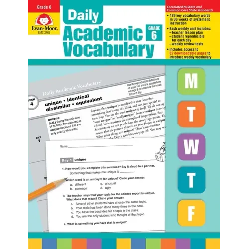 Daily Academic Vocabulary, Grade 6 Teacher Edition