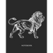 Lion Notebook: Hand Writing Notebook - Large (8.5 x 11 inches) - 110 Numbered Pages - Black Softcover