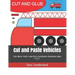Cut and Paste Vehicles: Fine Motor Skills, Hand-Eye Coordination Workbook Ages 3 to 7