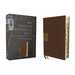 Niv, Thinline Reference Bible (Deep Study at a Portable Size), Leathersoft, Brown, Red Letter, Thumb Indexed, Comfort Print