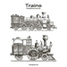 Trains Coloring Book for Grown-Ups 1