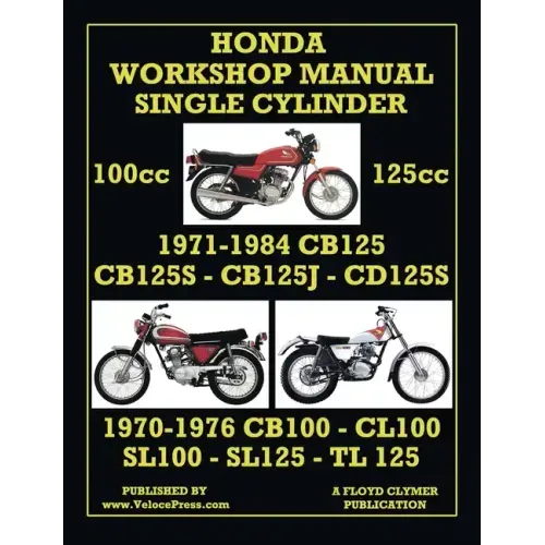 HONDA 100cc & 125cc SINGLE CYLINDER 1970-1984 WORKSHOP MANUAL
