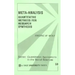 Meta-Analysis: Quantitative Methods for Research Synthesis