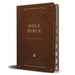 KJV Holy Bible, Giant Print Thinline Large Format, Brown Premium Imitation Leather with Ribbon Marker, Red Letter, and Thumb Index