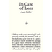 In Case of Loss