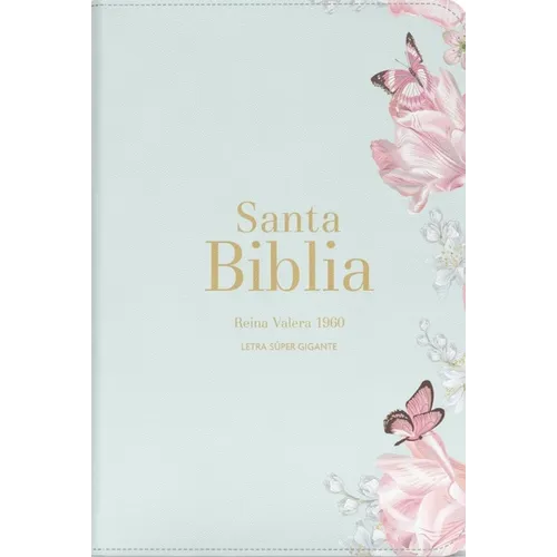Biblia Rvr 1960 Letra Súper Gigante Símil Piel Salvia Claro Bible Rvr 1960 Super Giant Print Leatherlike Light Sage Butterfly (Spanish Edition)